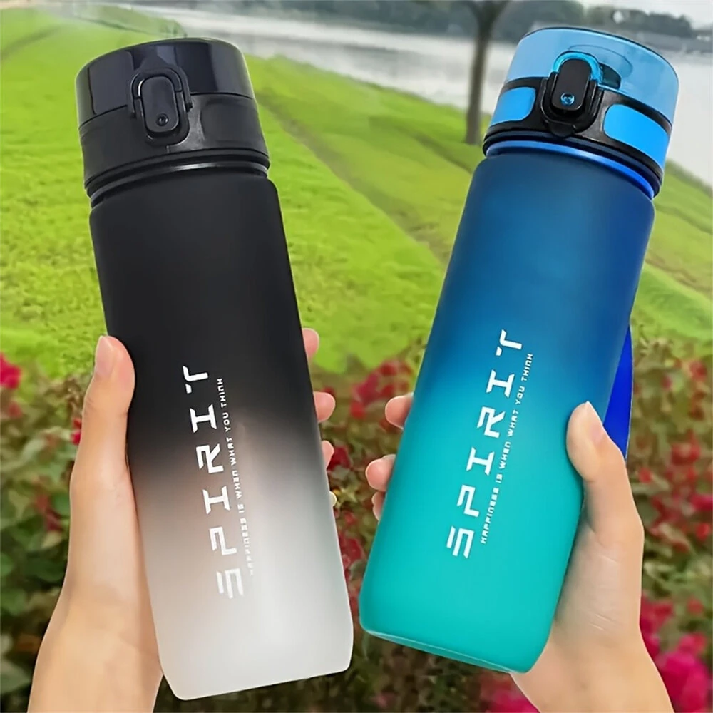 IPRee 1L Large Capacity Sports Water Bottle Leak Proof Colorful Plastic Cup Drinking Outdoor Travel Portable Gym Fitness Jugs — image 1
