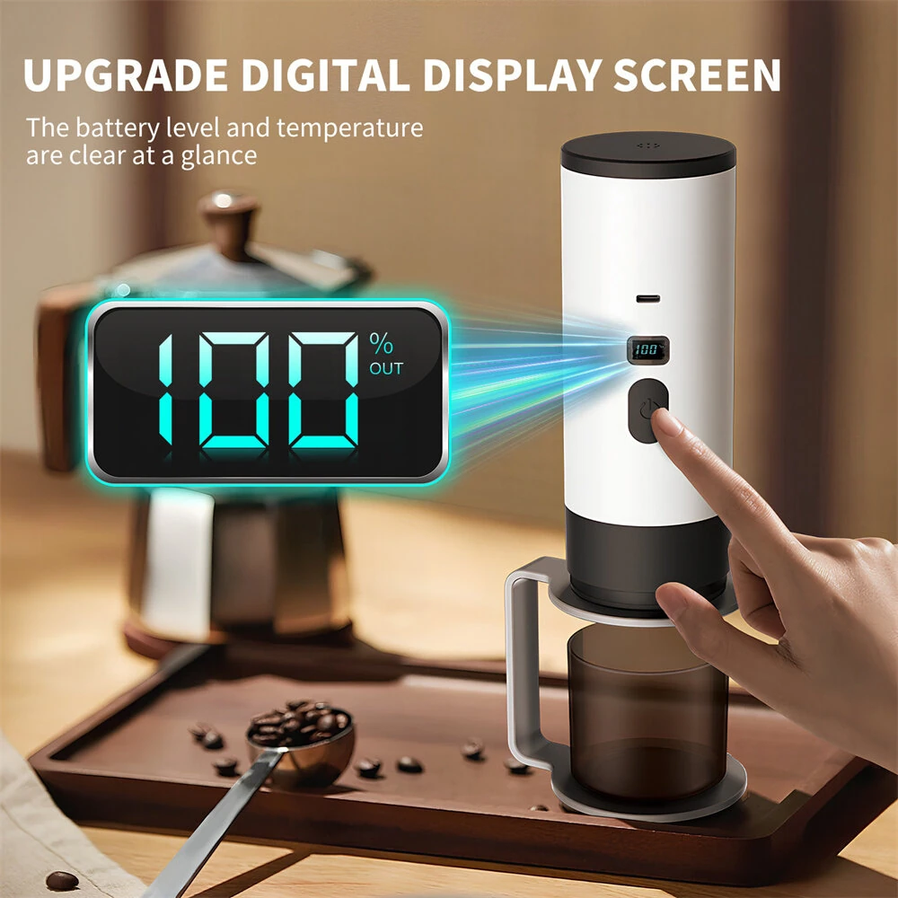 IPRee 3-in-1 Portable Electric Coffee Maker Capsule Coffee Grinder Travel Coffee Maker with Cordless Heating for Car and Home Camping — view 6