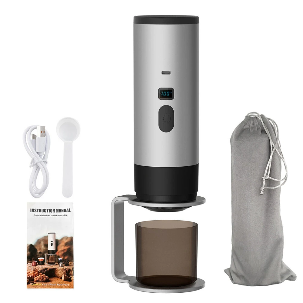 IPRee 3-in-1 Portable Electric Coffee Maker Capsule Coffee Grinder Travel Coffee Maker with Cordless Heating for Car and Home Camping — view 8