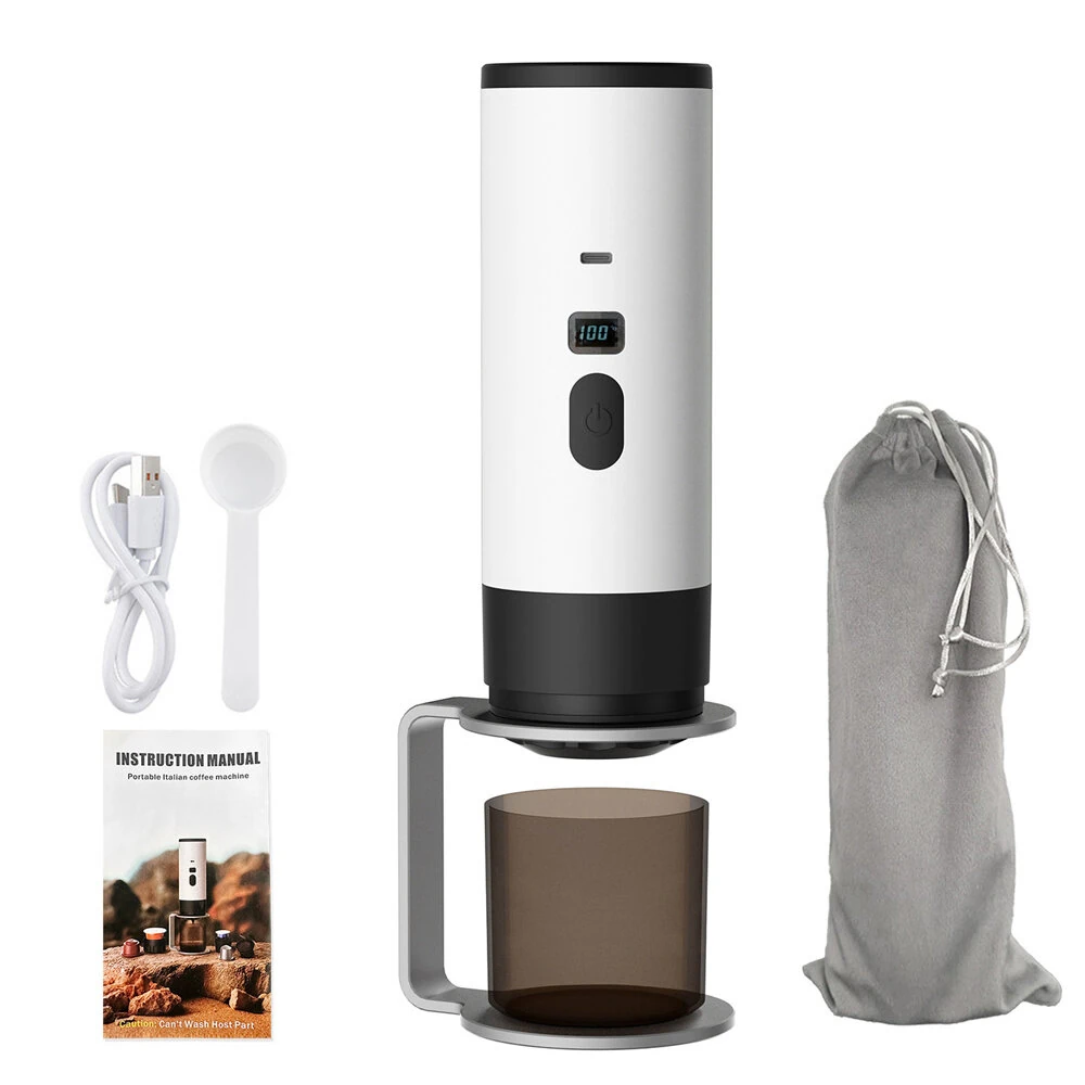 IPRee 3-in-1 Portable Electric Coffee Maker Capsule Coffee Grinder Travel Coffee Maker with Cordless Heating for Car and Home Camping — view 9