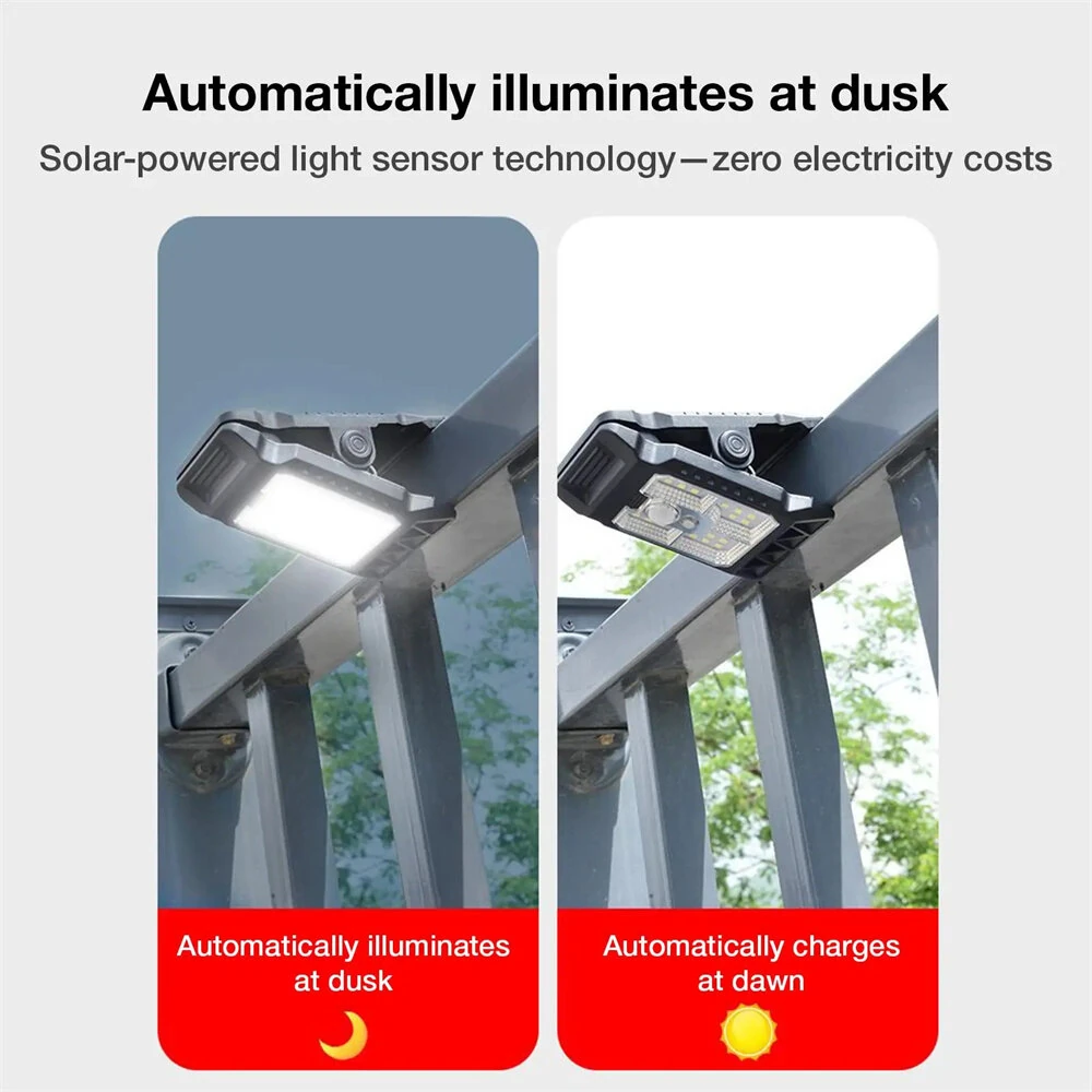 IPRee 3 Mode Solar Clip Lights IP65 Waterproof Super Bright Motion Sensor Lights Energy Conservation Warm Light Garden Wall Light — view 5