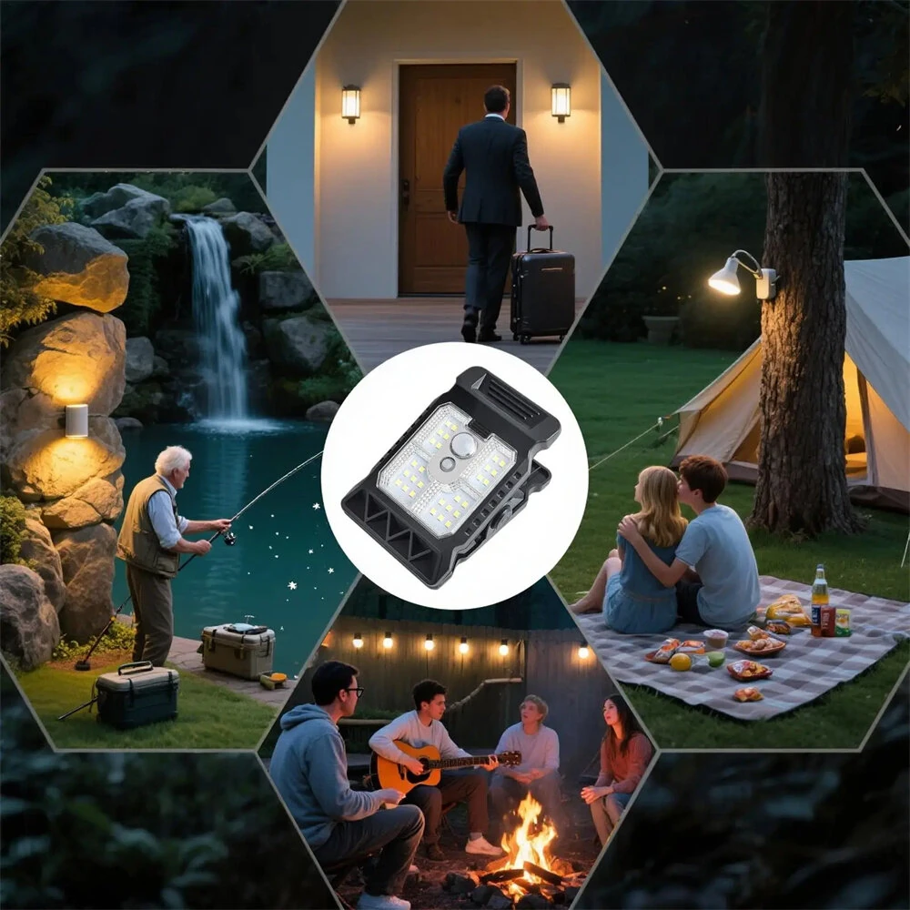 IPRee 3 Mode Solar Clip Lights IP65 Waterproof Super Bright Motion Sensor Lights Energy Conservation Warm Light Garden Wall Light — view 8