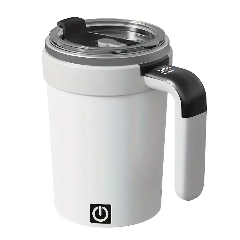 IPRee 380ML Detachable Automatic Magnetic Stirring Mug with Straw & Lid Stainless Steel Waterproof USB Electric Mixing Coffee Mug — view 9