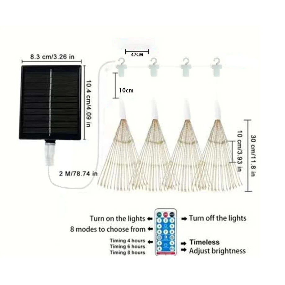 IPRee 4 IN 1 LED Starburst Sphere Lights Plug in Waterproof Hanging Lights for Gardens Christmas Party Decor — view 6