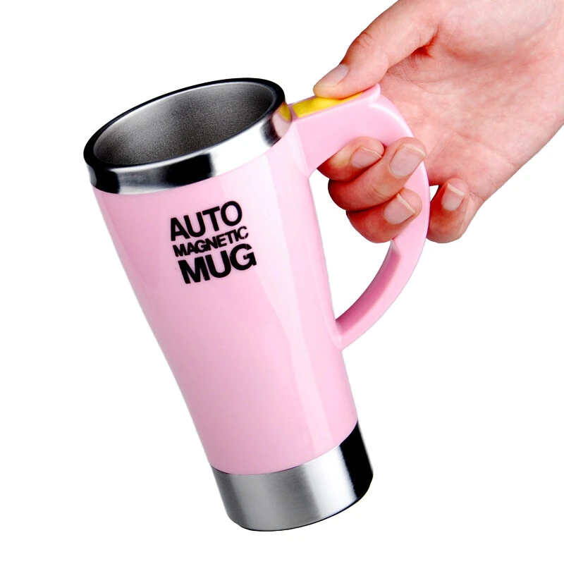 IPRee 450ml Automatic Electric Mug Stirring Coffee Cup Stainless Steel Mixer Lazy Self Mixing Tea Milk Drinking Cups — view 4