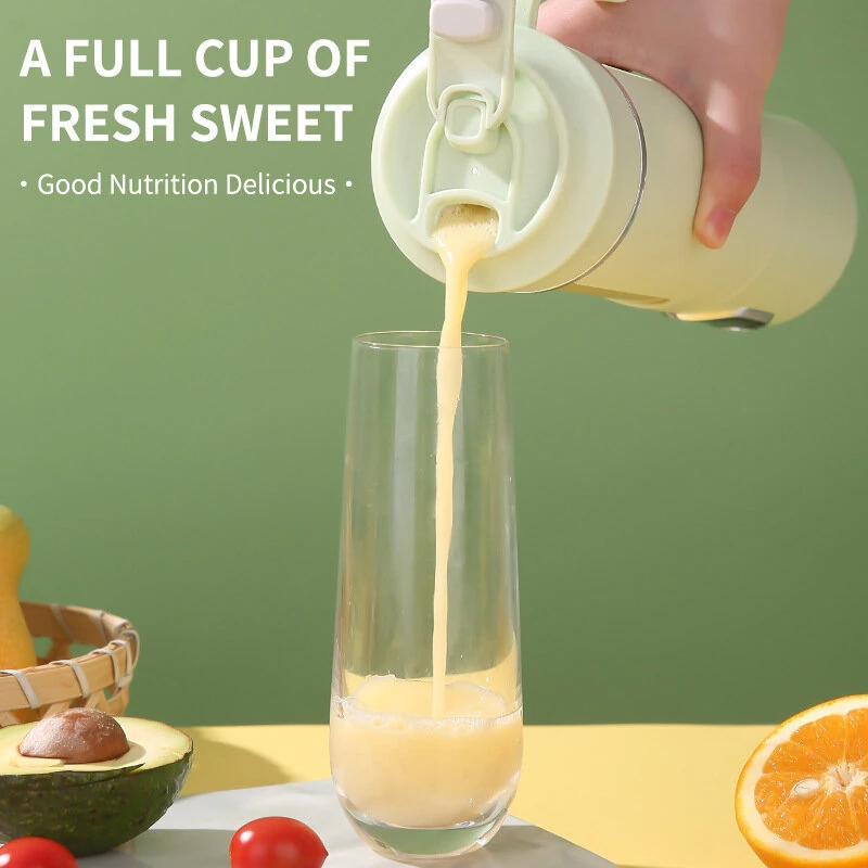 IPRee 530ml Wireless Portable Juicer 1300mAh Dual Battery 12 Blades 4 Speed Type-C Rechargeable Smoothie Blender Self Cleaning for Travel Home Office — view 5