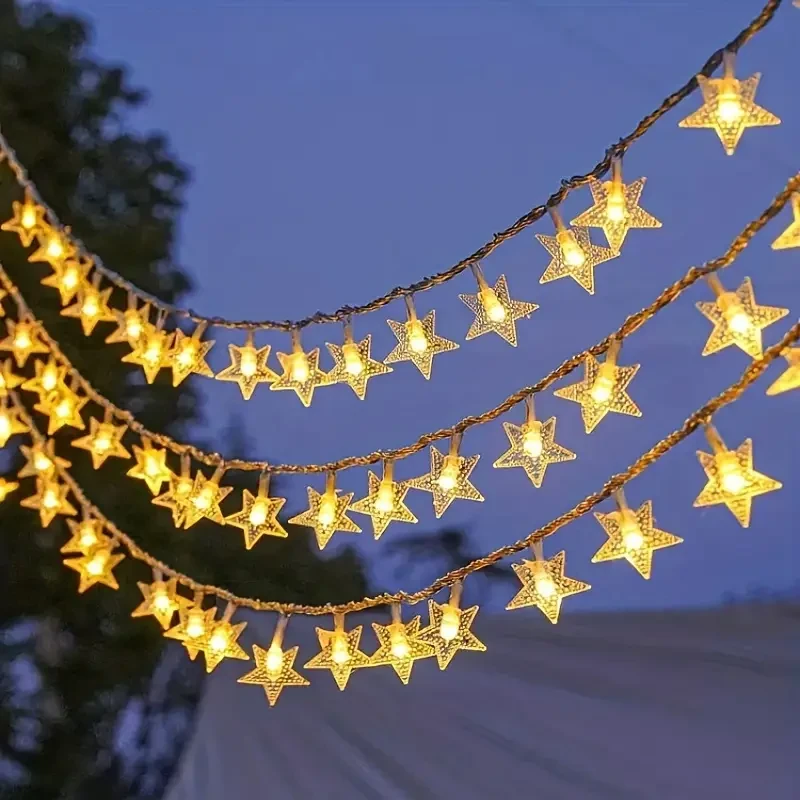IPRee 7/12M Outdoor Solar String Lights 50/100LED Star String Lights 8 Mode Waterproof Solar Fairy Lamp for Garden Wedding Party Decor — image 1