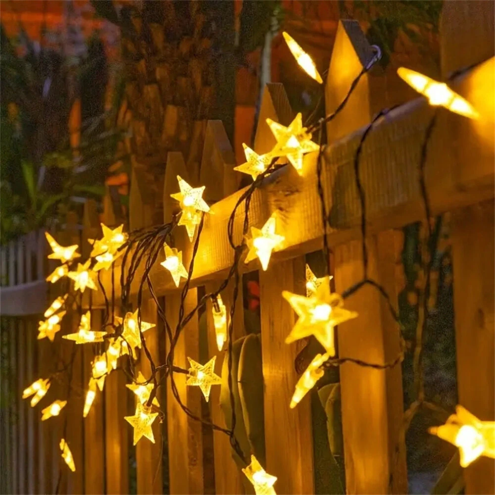 IPRee 7/12M Outdoor Solar String Lights 50/100LED Star String Lights 8 Mode Waterproof Solar Fairy Lamp for Garden Wedding Party Decor — view 6