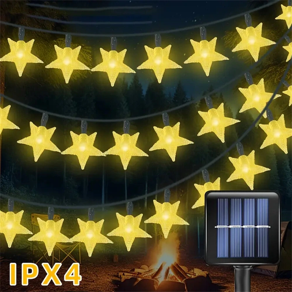 IPRee 7/12M Outdoor Solar String Lights 50/100LED Star String Lights 8 Mode Waterproof Solar Fairy Lamp for Garden Wedding Party Decor — view 7