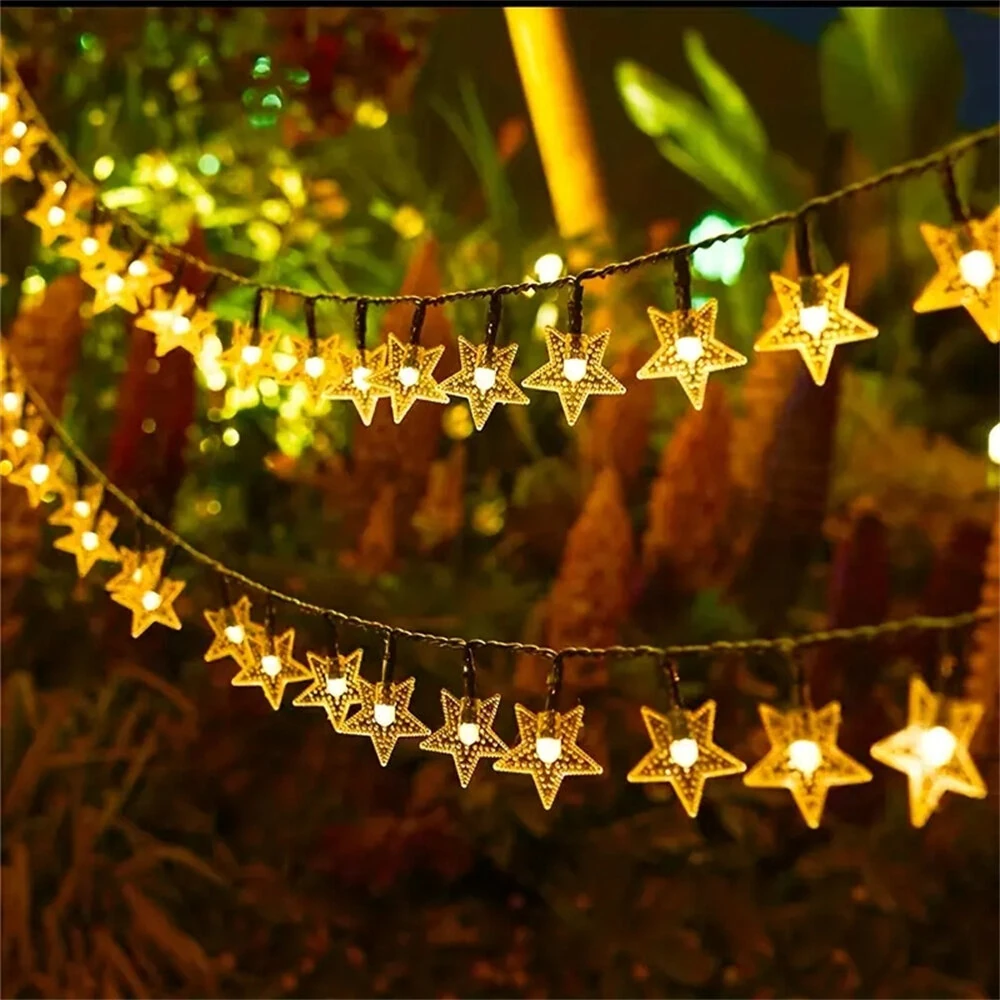 IPRee 7/12M Outdoor Solar String Lights 50/100LED Star String Lights 8 Mode Waterproof Solar Fairy Lamp for Garden Wedding Party Decor — view 8