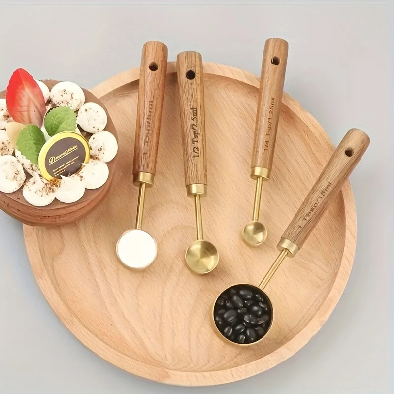 IPRee 8pcs/Pack Stainless Steel Measuring Cups and Spoons with scale Design Kitchen Baking Tools for Home Baking — view 4