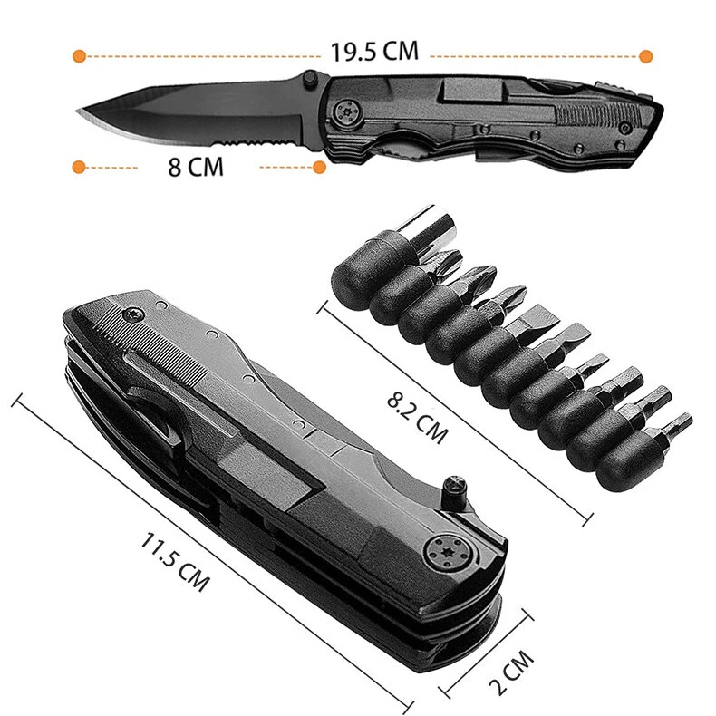 IPRee 9 in 1 Multi-functional Pliers EDC Screws Multi-head Combination Outdoor Portable Home Maintenance Folding Pliers Screwdriver Hand Tool Car Emergency Tool — view 3