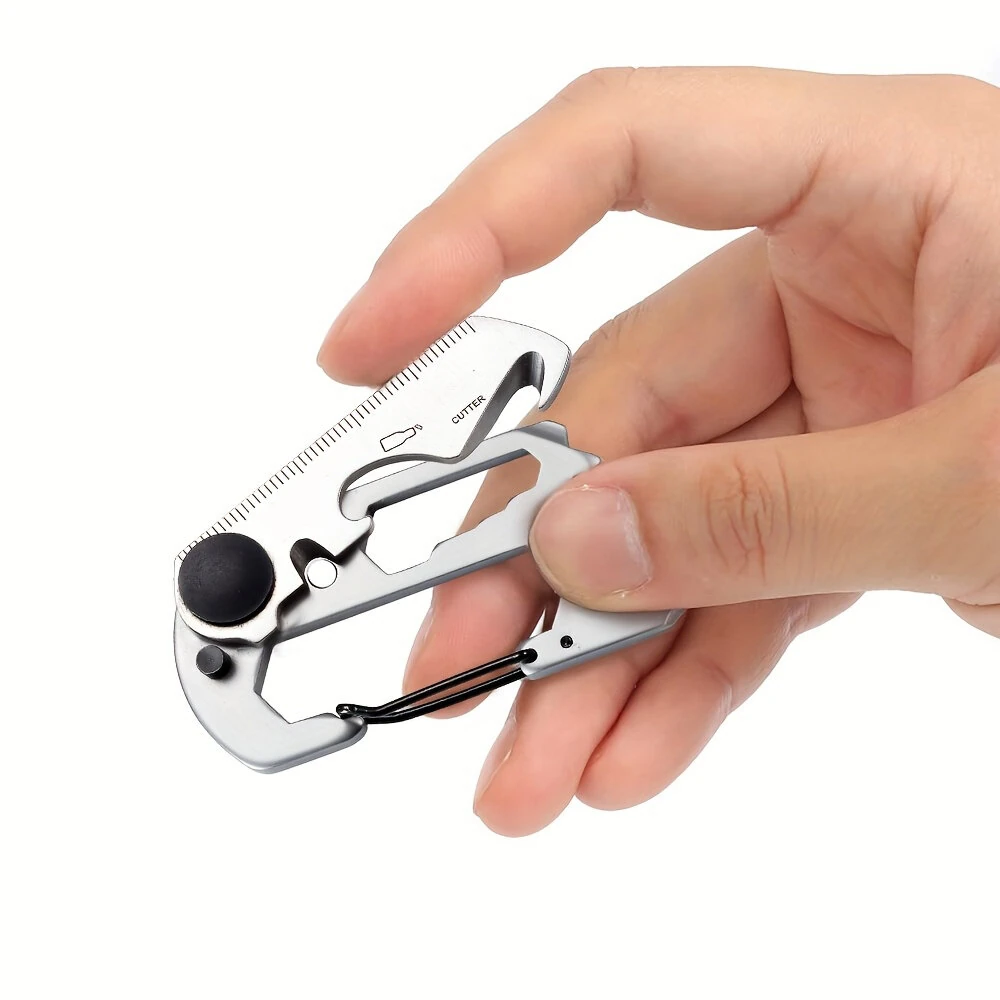 IPRee 9in1 13in1 Mini Multifunction Wrench & Bottle Opener Compact Card Tool Stainless Steel Climbing Carabiner EDC Keychain Gear Rope Cutter Camping Hiking Outdoor Tools — image 1