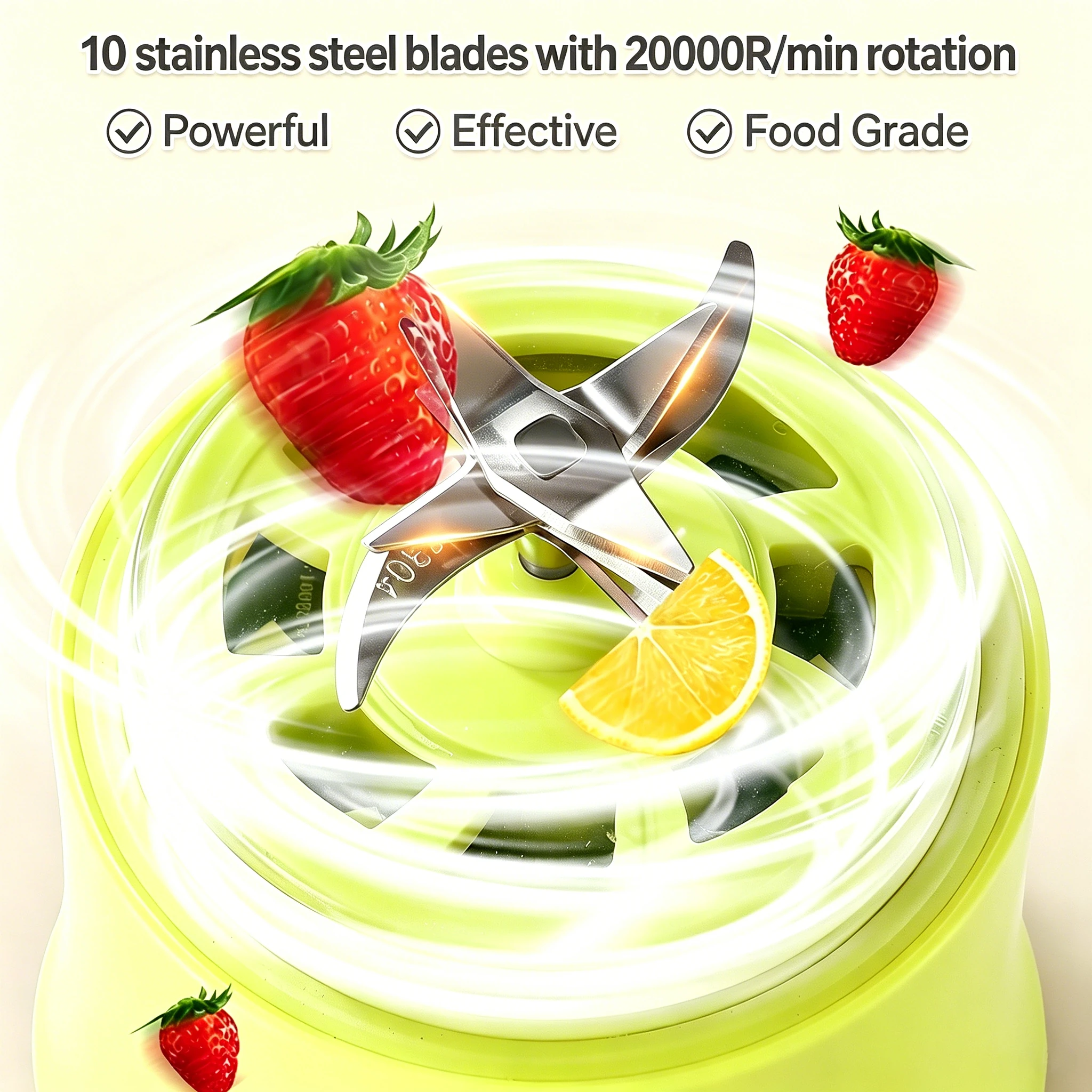 IPRee A8 600ml Portable Blender Electric Juicer USB Rechargeable 304 Stainless Steel Smoothie Maker 2 in 1 Juice Cup for Travel Home Office — view 5