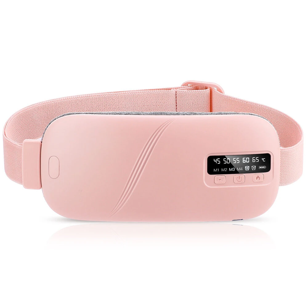 IPRee Abdominal Massager, USB Rechargeable with LED Display, 5 Adjustable Settings, Portable Heating Waist Massage for Women During Their Menstrual Period, a Perfect Home And Work Gift for Ladies in Pink. — image 1