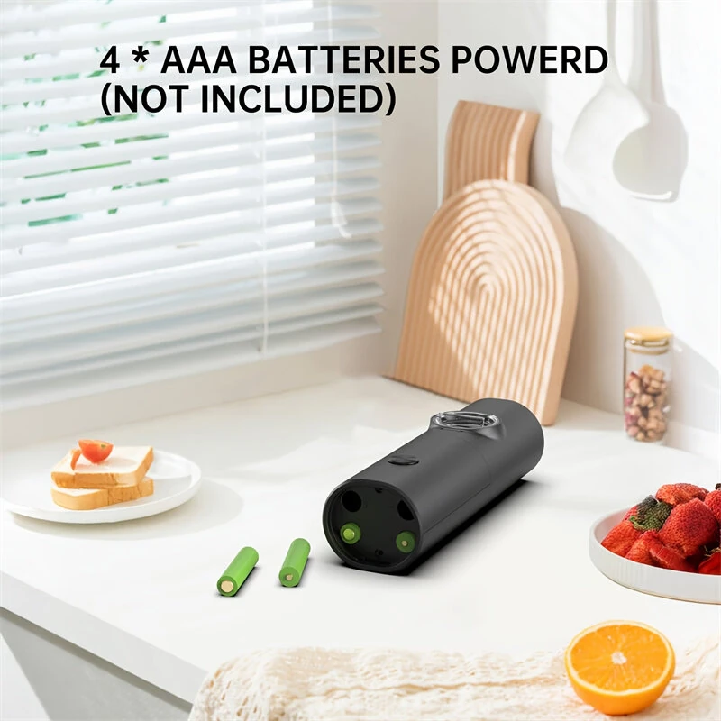 IPRee Automatic Electric Salt and Pepper Grinder Set Battery Powered with Ceramic Grinder Core Adjustable Coarseness LED Light Dual Chamber Kitchen Gadgets Spice Mill — view 3