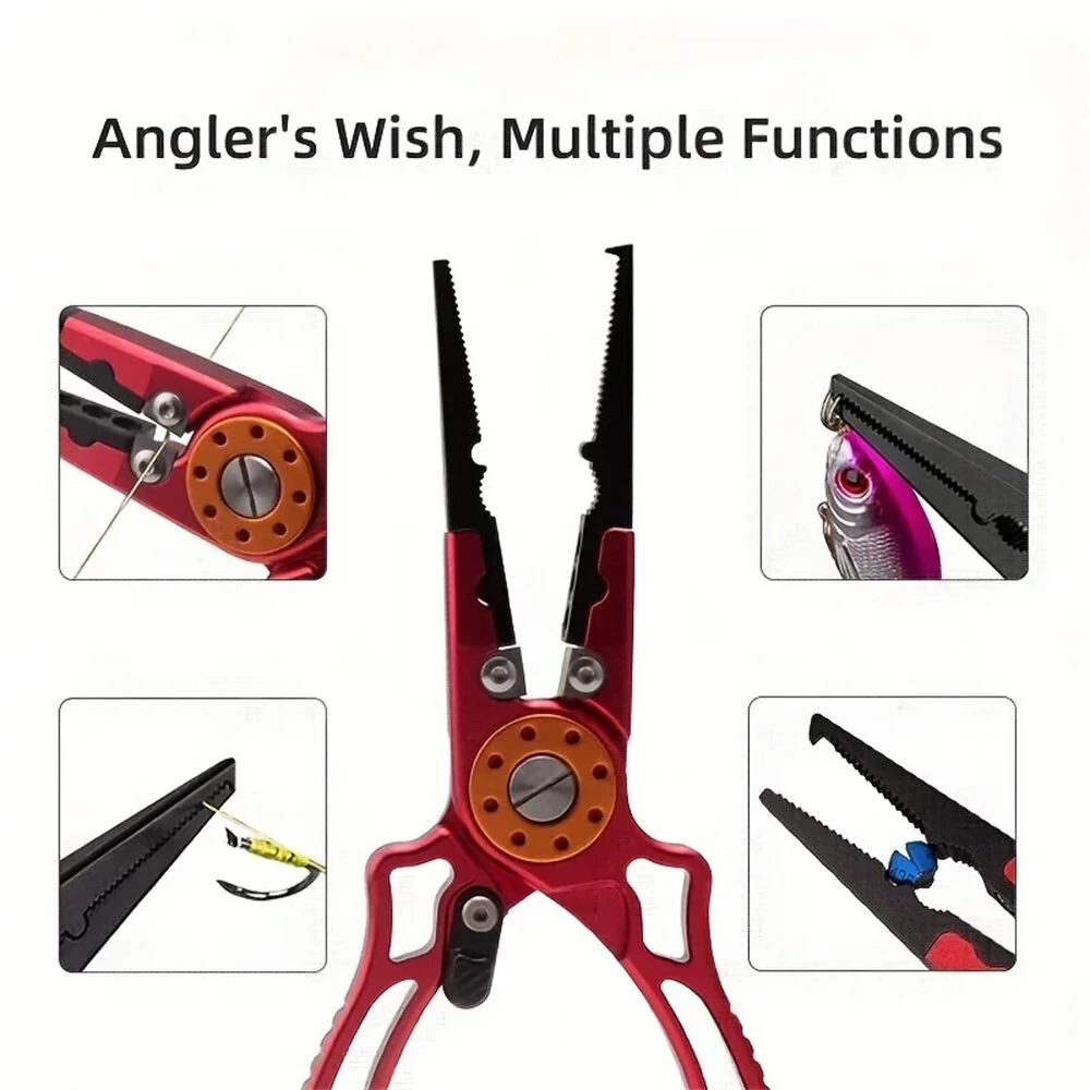 IPRee Aviation Aluminum Wire Pliers Multi-functional Fishing Pliers Outdoor Fishing Tools Fish Control Pliers, and Line Cutting Pliers — view 3