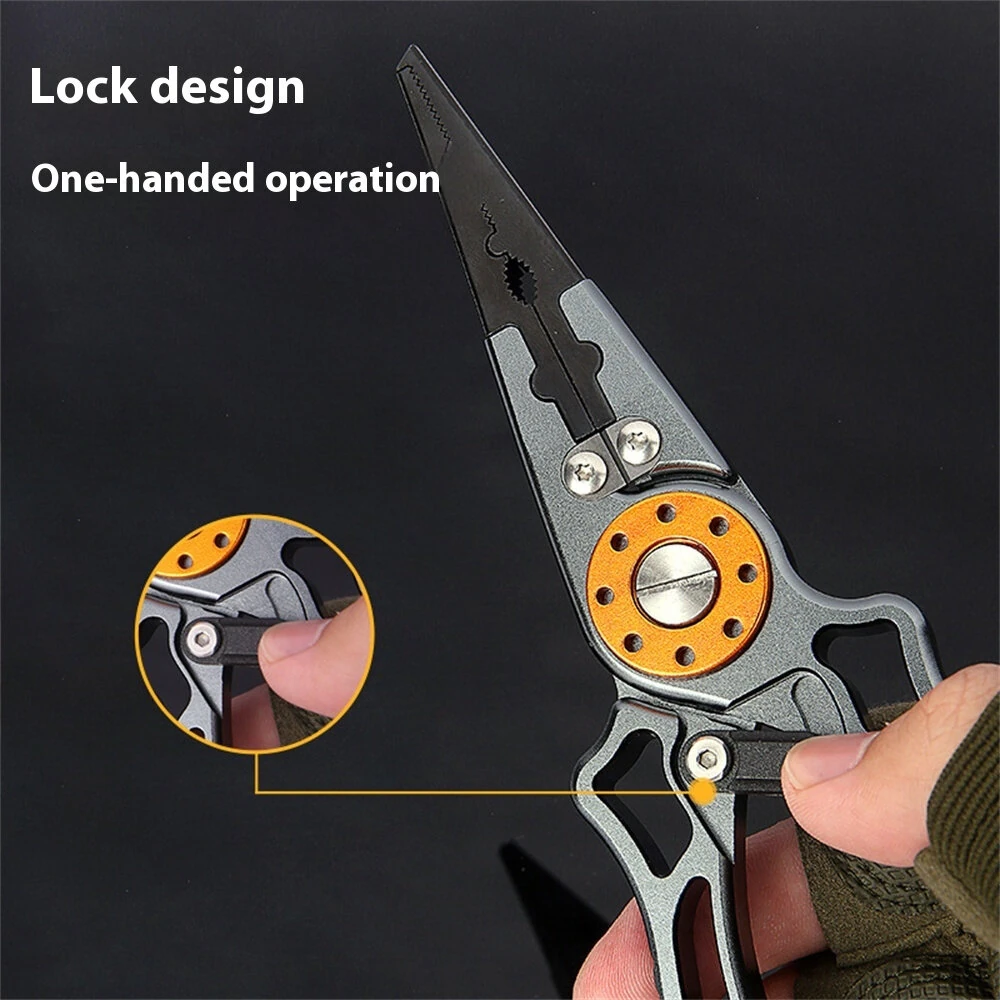 IPRee Aviation Aluminum Wire Pliers Multi-functional Fishing Pliers Outdoor Fishing Tools Fish Control Pliers, and Line Cutting Pliers — view 4