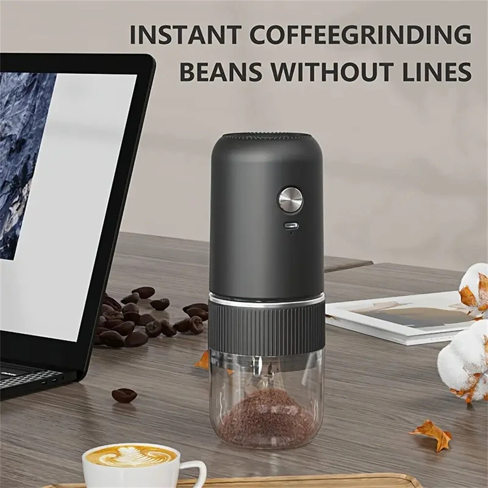 IPRee Electric Coffee Bean Grinder Ceramic Grinding Core Wireless Adjustable Automatic Electric Coffee Grinder Handheld Home — view 3