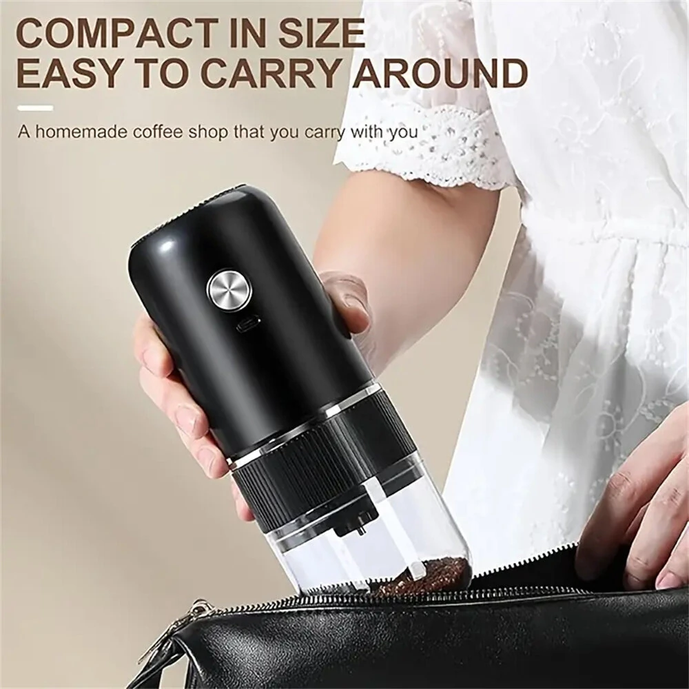 IPRee Electric Coffee Bean Grinder Ceramic Grinding Core Wireless Adjustable Automatic Electric Coffee Grinder Handheld Home — view 4