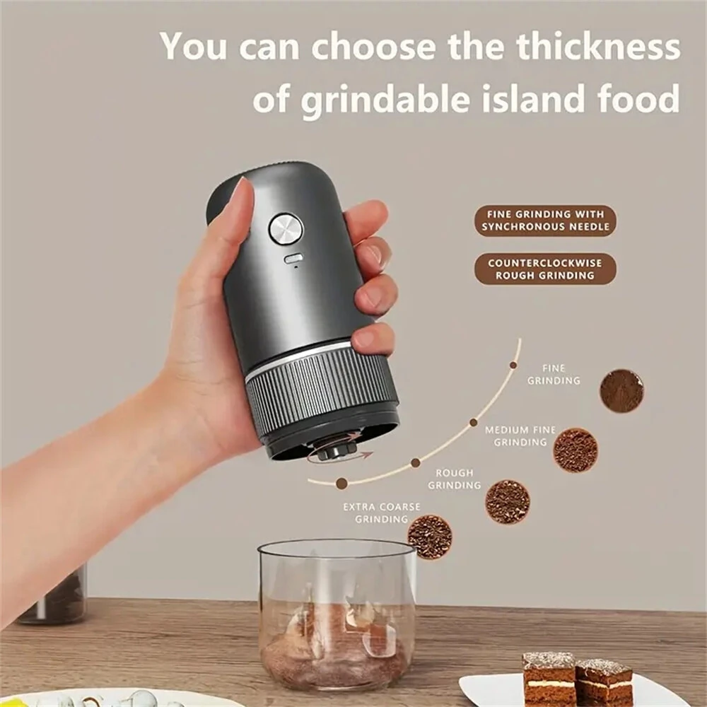 IPRee Electric Coffee Bean Grinder Ceramic Grinding Core Wireless Adjustable Automatic Electric Coffee Grinder Handheld Home — view 5