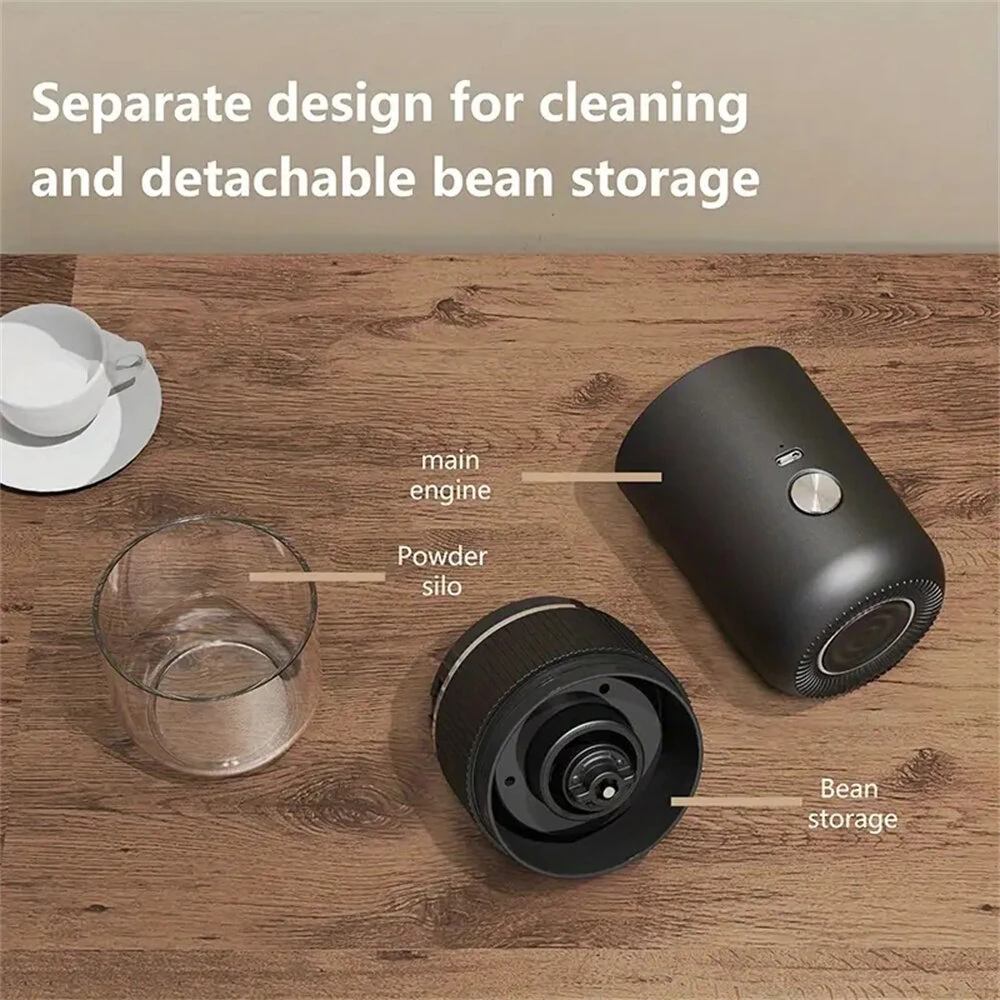 IPRee Electric Coffee Bean Grinder Ceramic Grinding Core Wireless Adjustable Automatic Electric Coffee Grinder Handheld Home — view 6