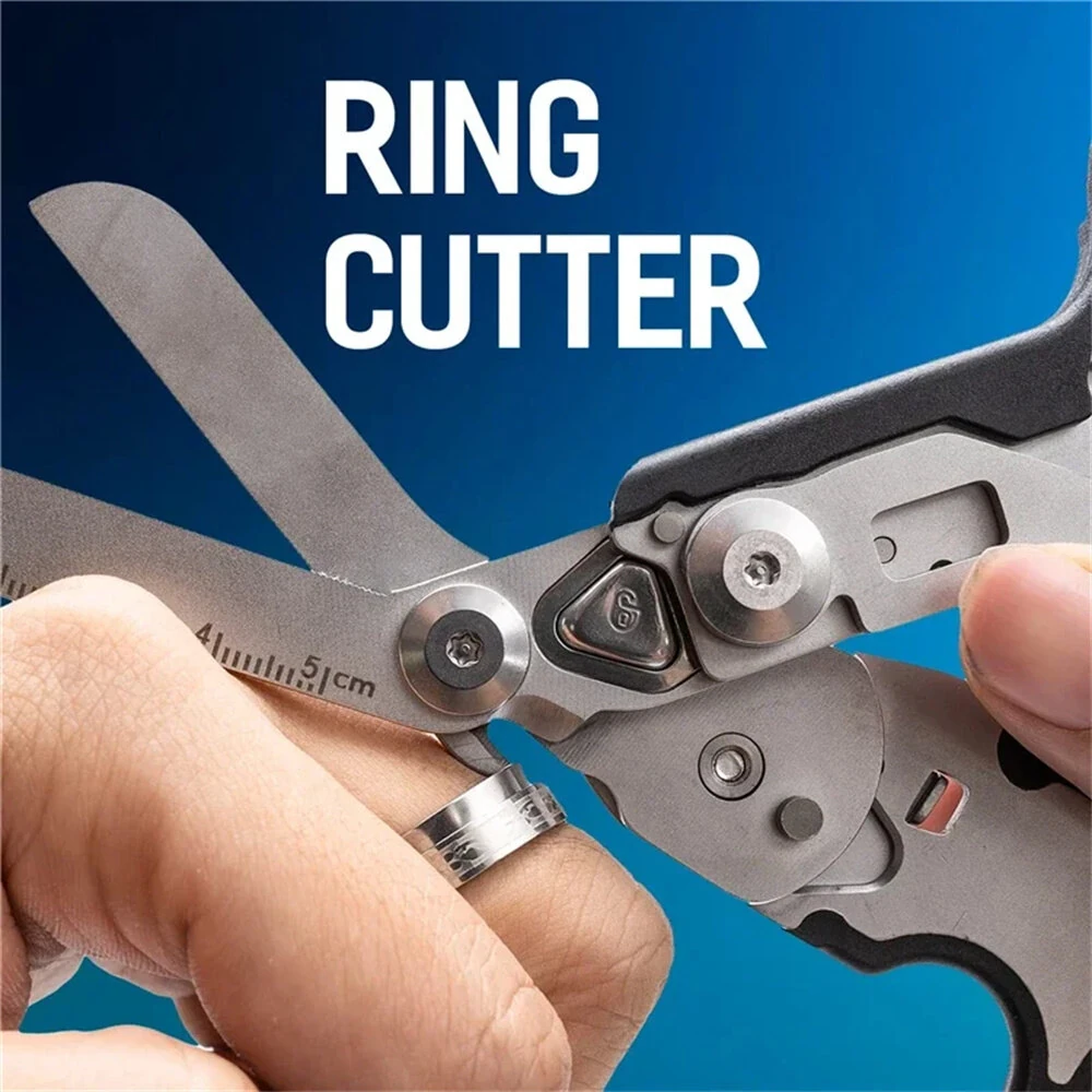 IPRee Foldable Tactical Medical Scissor Emergency Rescue Shear First Aid Kit Scissors Plier Outdoor Survival EDC Tool Gear — view 5