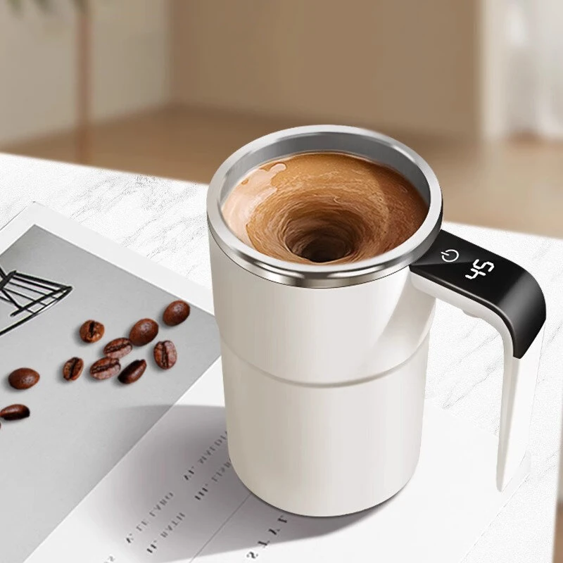 IPRee Intelligent Magnetic Auto-Stirring Cup with LED Display Temperature 380ml Rechargeable Portable Mixing Coffee Mug For Home & Office Use — IPRee