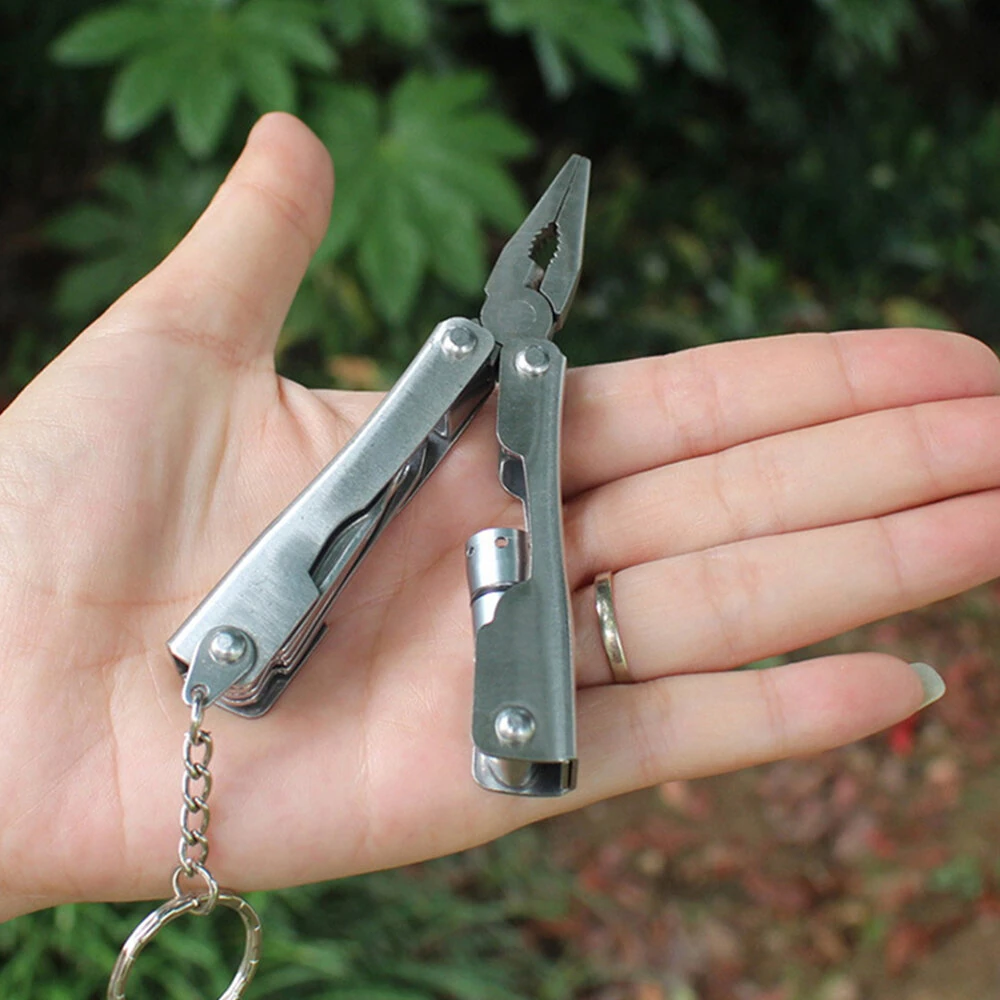 IPRee Labor Saving Mini Multitool Pliers with Led Light Lightweight Folding Pliers Antirust Stainless Steel Outdoor Tools Hiking — view 3