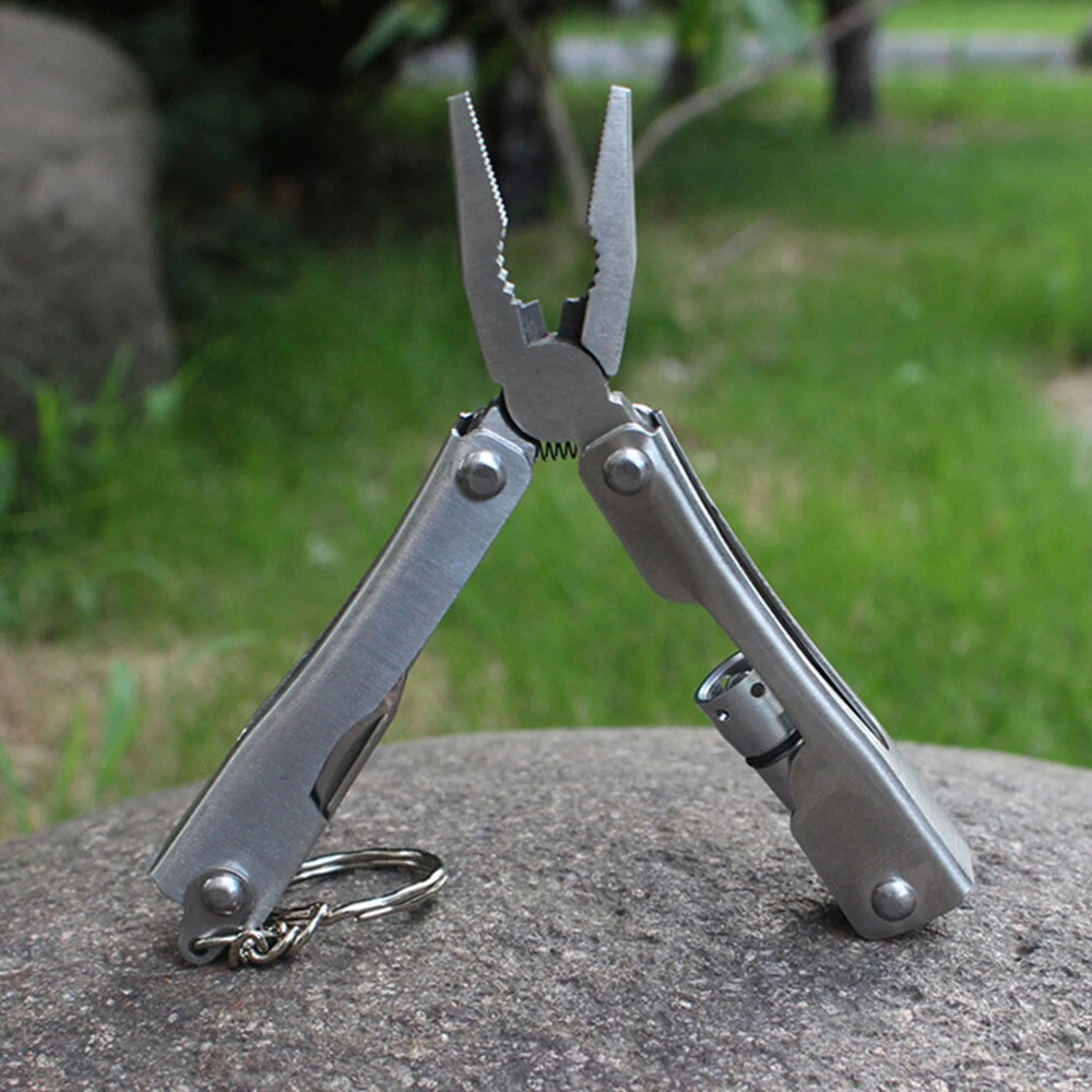 IPRee Labor Saving Mini Multitool Pliers with Led Light Lightweight Folding Pliers Antirust Stainless Steel Outdoor Tools Hiking — view 5