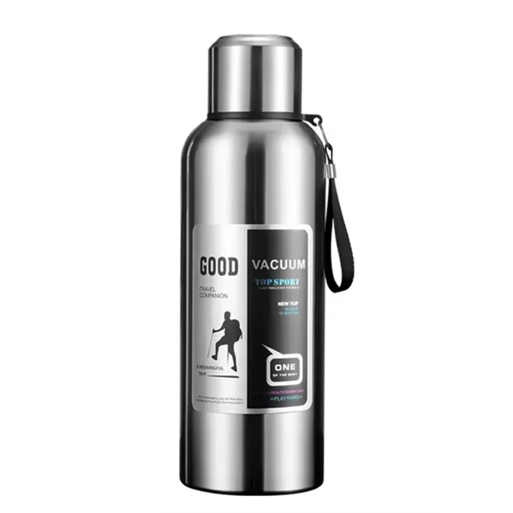 IPRee Large Capacity 1000ml/2000ml Cold Thermal Thermos Tumbler Stainless Steel Insulated Tea Coffee Water Bottle Insulation Flask Pot Travel Mug — view 10