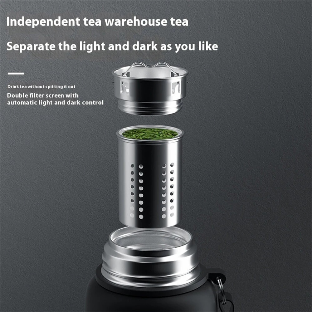 IPRee Large Capacity 1000ml/2000ml Cold Thermal Thermos Tumbler Stainless Steel Insulated Tea Coffee Water Bottle Insulation Flask Pot Travel Mug — view 3