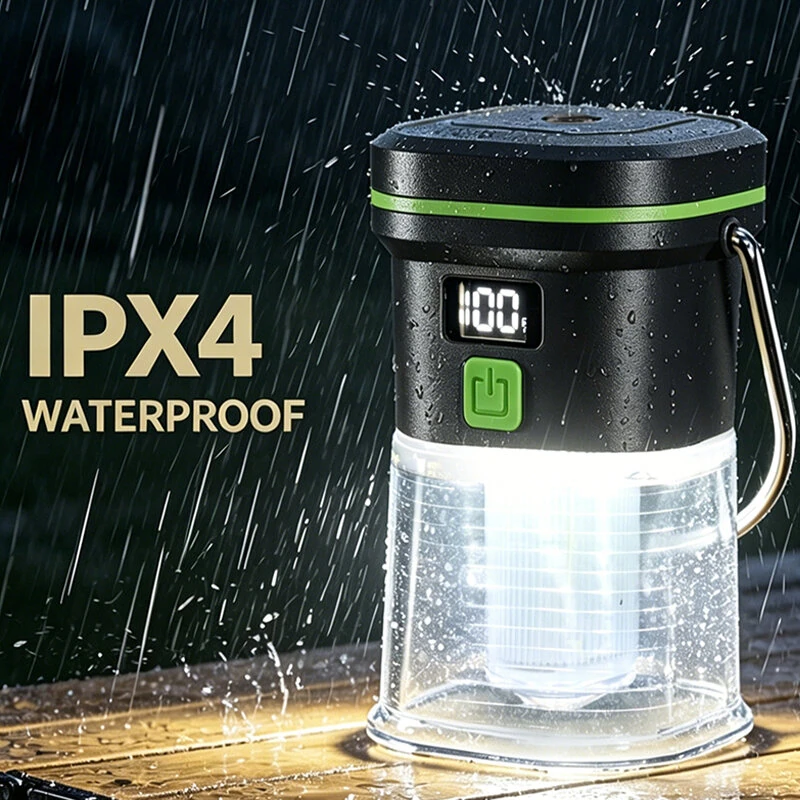 IPRee LY27 1500mAh LED Camping Lantern 350LM 7 Modes Type C Rechargeable Work Light with Digital Display Battery Indicator Waterproof Flashlight — view 7