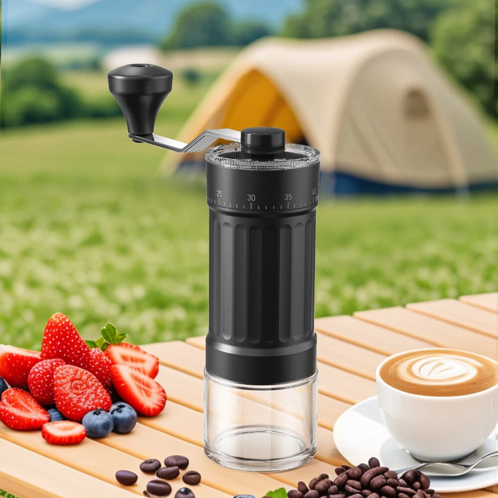 IPRee Manual Coffee Grinders Hand-Cranked Coffee Machine Ceramic Core Coffee Bean Mill Portable Espresso Grinder Suitable Home Travel — view 2