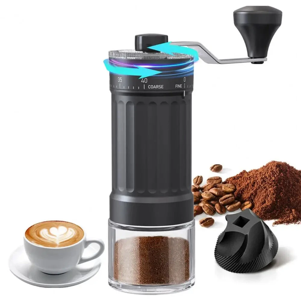 IPRee Manual Coffee Grinders Hand-Cranked Coffee Machine Ceramic Core Coffee Bean Mill Portable Espresso Grinder Suitable Home Travel — view 6