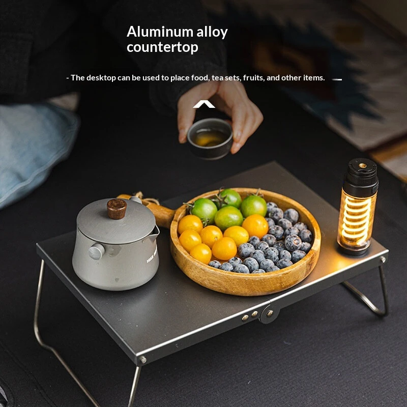 IPRee Mini Folding Table Aluminum Alloy Desktop 32 x 21 x 12 cm Portable Lightweight Camping Table Outdoor Foldable Desk — view 3
