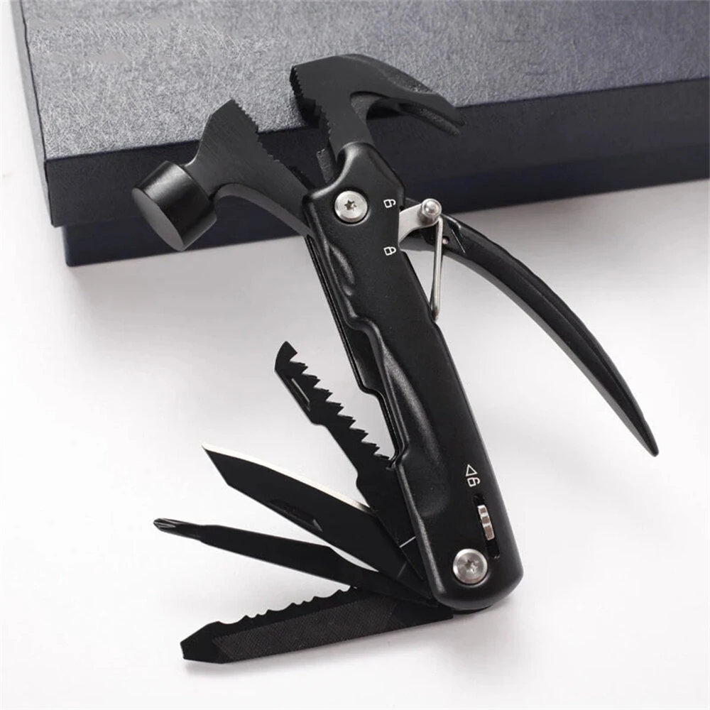 IPRee Multi-Functional Claw Hammer Sheep Horn Hammer, Convenient Camping Combination Small Tool, Stainless Steel Pliers  for Outdoor and DIY Use — view 10