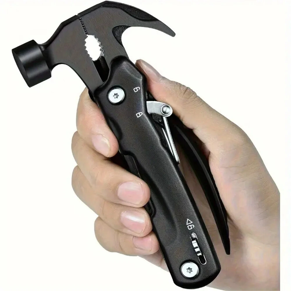 IPRee Multi-Functional Claw Hammer Sheep Horn Hammer, Convenient Camping Combination Small Tool, Stainless Steel Pliers  for Outdoor and DIY Use — view 2