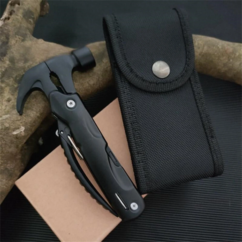 IPRee Multi-Functional Claw Hammer Sheep Horn Hammer, Convenient Camping Combination Small Tool, Stainless Steel Pliers  for Outdoor and DIY Use — view 8