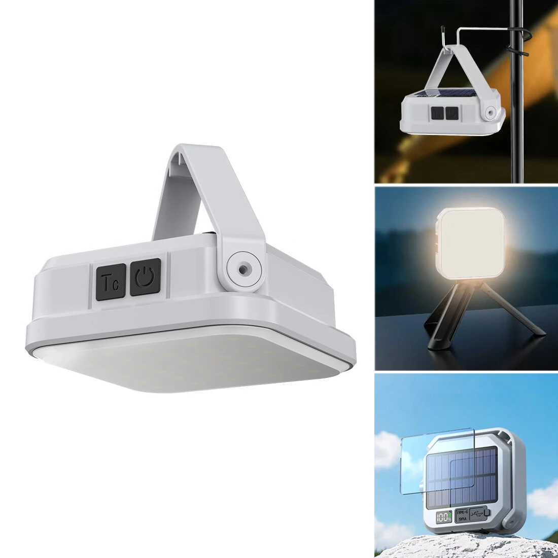 IPRee Multi-functional Solar Camping Light with LCD Display 450 Lumen 3000mAh 3 Color Modes Waterproof Emergency Light for Tent Outdoor Hiking Survival Gear — image 1