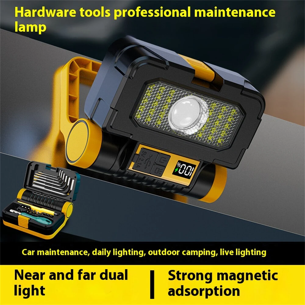 IPRee Multifunctional Folding LED Solar Flashlight Dual Light Source Outdoor Camping Torch Built-in 18 Hardware Tools USB Rechargeable Outdoor Waterproof Emergency Lantern — view 3