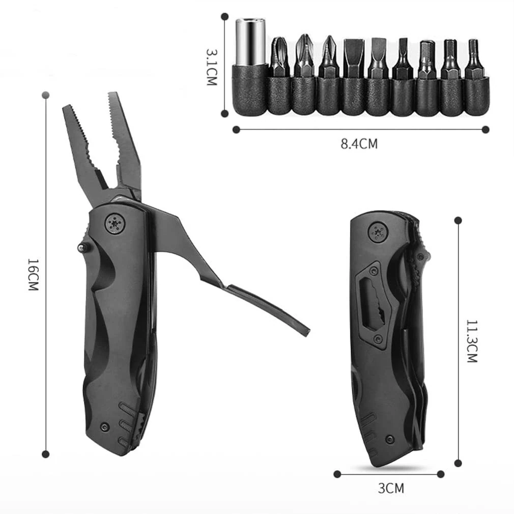 IPRee Multifunctional Pliers Outdoor Home Portable Outdoor Survival Folding Plier Screwdriver Hand Tool Car Emergency Tool — view 2
