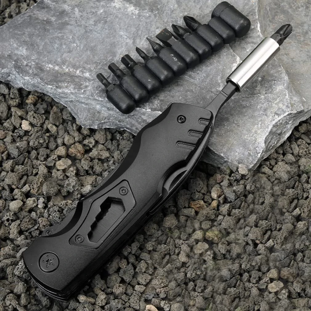 IPRee Multifunctional Pliers Outdoor Home Portable Outdoor Survival Folding Plier Screwdriver Hand Tool Car Emergency Tool — view 7