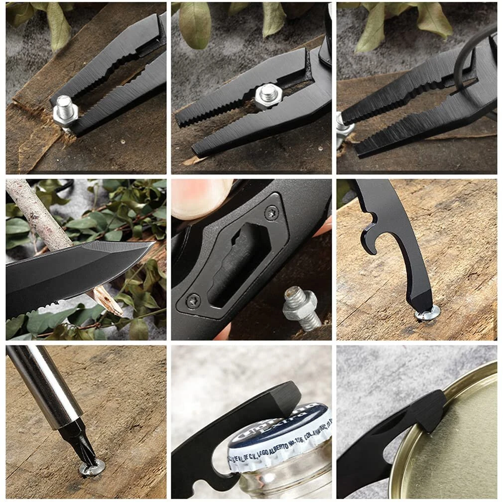 IPRee Multifunctional Pliers Outdoor Home Portable Outdoor Survival Folding Plier Screwdriver Hand Tool Car Emergency Tool — view 8