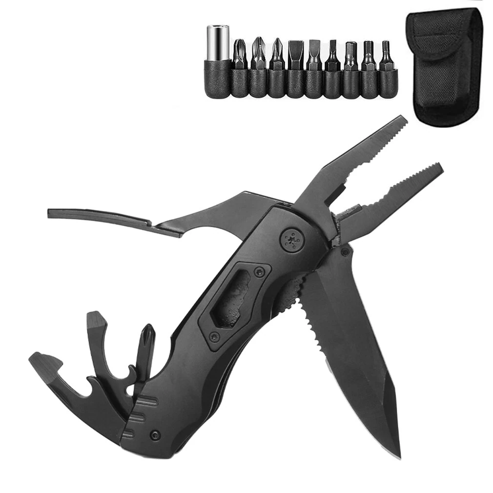 IPRee Multifunctional Pliers Outdoor Home Portable Outdoor Survival Folding Plier Screwdriver Hand Tool Car Emergency Tool — view 9