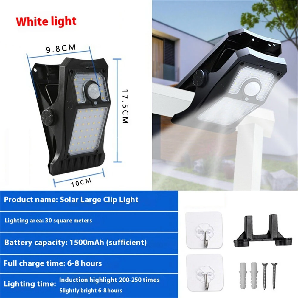 IPRee Multifunctional Solar Clip Light Outdoor Portable Waterproof Sensor Lamp Courtyard Garden Lamp Patio Home Camping Wall Lights — view 8