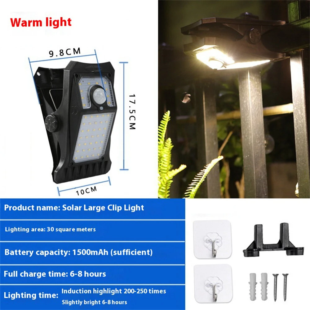 IPRee Multifunctional Solar Clip Light Outdoor Portable Waterproof Sensor Lamp Courtyard Garden Lamp Patio Home Camping Wall Lights — view 9