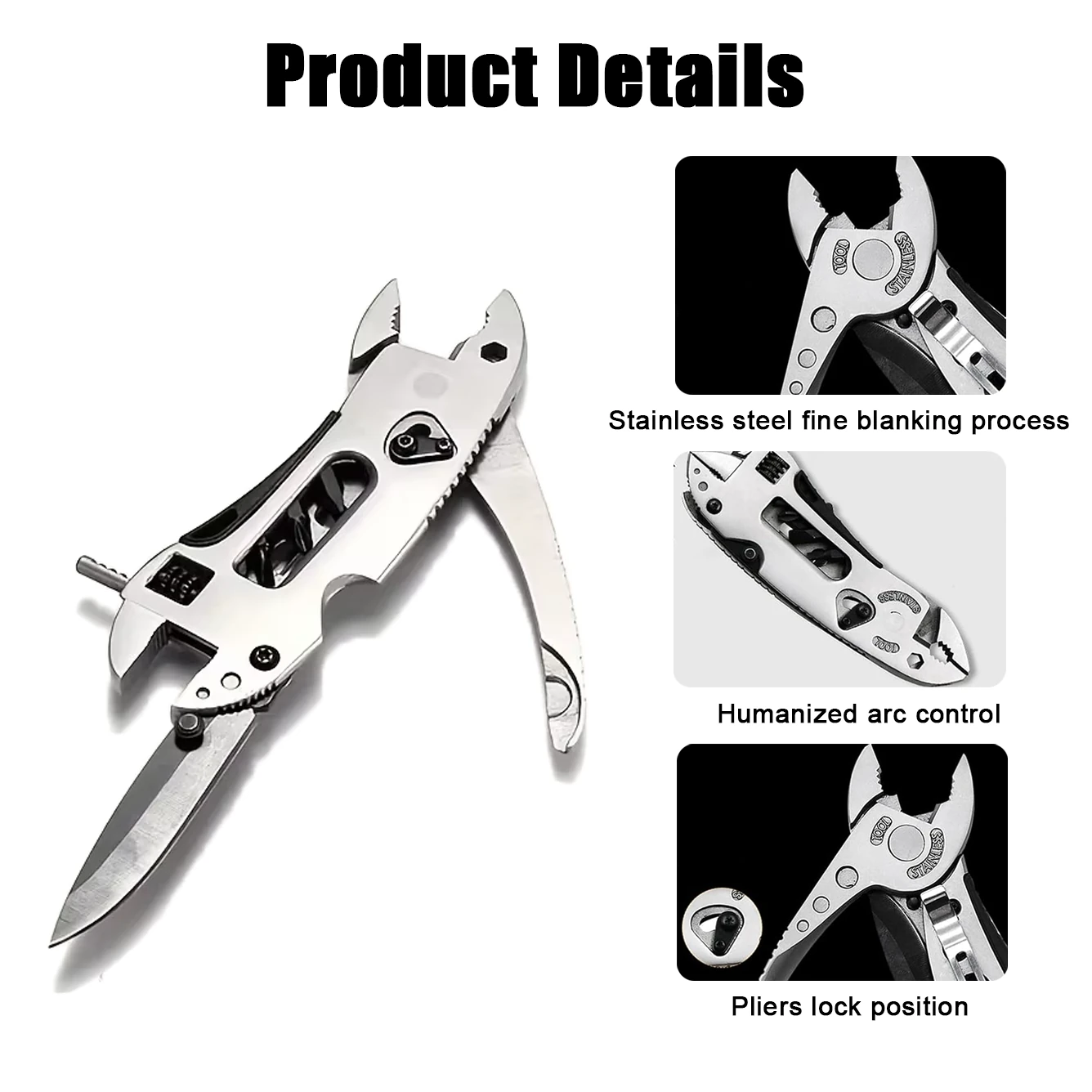 IPRee Multitool Pliers Pocket Knife Screwdriver Set Kit Adjustable Wrench Jaw Spanner Repair Outdoor Camping Survival Multi Tools — view 6