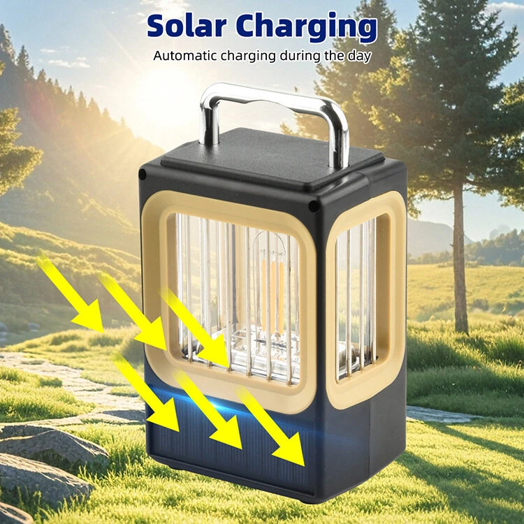 IPRee Outdoor Camping Lantern, USB, Soalr Rechargeable Flashlight, Portable Work Light, Tent Light, Featuring Stepless Dimming, Battery Level Display, And Power Output Function, Suitable for Outdoor Activities, Repairs, Work, Night Fishing — view 4