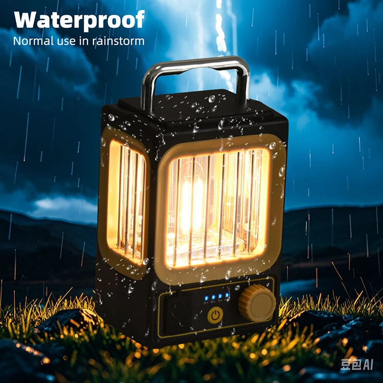 IPRee Outdoor Camping Lantern, USB, Soalr Rechargeable Flashlight, Portable Work Light, Tent Light, Featuring Stepless Dimming, Battery Level Display, And Power Output Function, Suitable for Outdoor Activities, Repairs, Work, Night Fishing — view 9